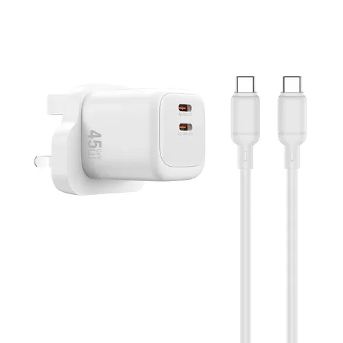 WiWU Wi-G025 Cube 45W 2C PD Fast Charge Travel Adapter Combo