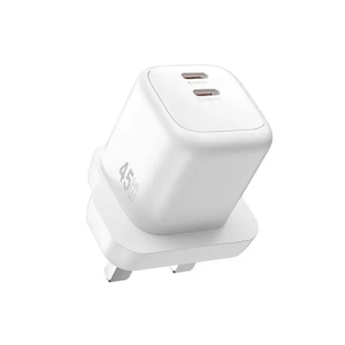 WiWU WI-G025 Cube 45W 2C PD GAN Fast Charger + 60W USB-C to USB-C Cable Combo