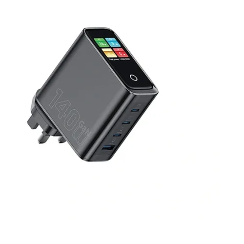 WiWU WI-G028 VOYAGER 140W GaN Fast Charger Smart Display, 4 Ports Charger