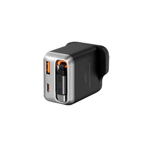 Wiwu WI-G029 Helix 35w PD+QC Gan Fast Charger Black