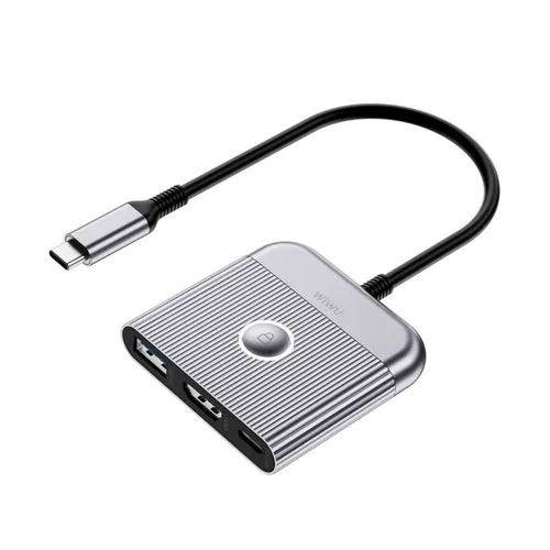 Wiwu WI-HB002 Travelling 3 In 1 USB-C Hub Gray