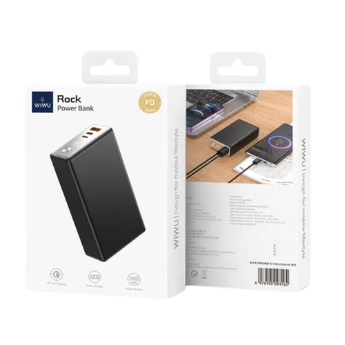 Wiwu Wi-P006 20000mAh PD 20W Rock LED Screen Portable Powerbank