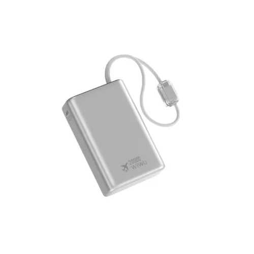 WiWU Wi-P092 Power Plus Series 45W 20000mAh Power Bank With Built-in Cable