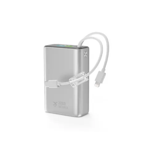 WiWU Wi-P092 Power Plus Series 45W 20000mAh Power Bank With Built-in Cable