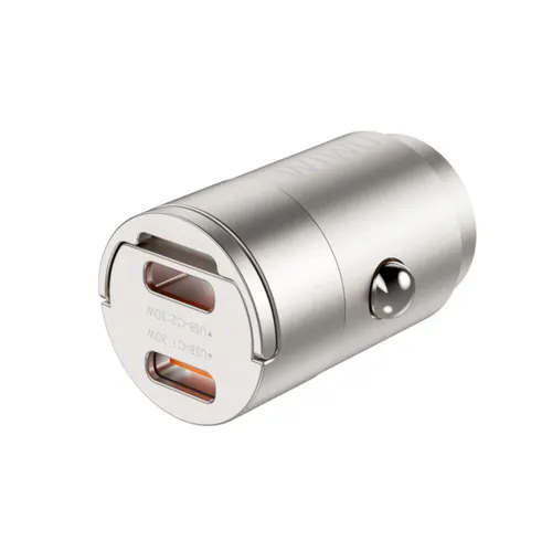 WIWU WI-QC029 Nano Dual C 30W Fast Car Charger Compact & Powerful - Titanium