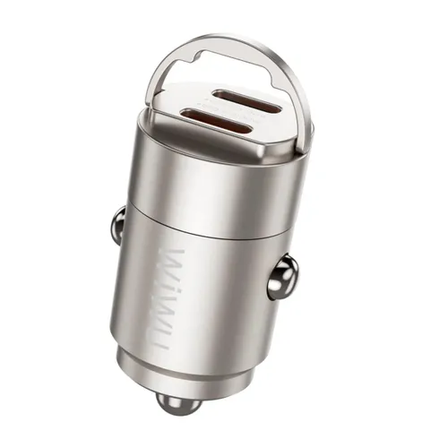 WIWU WI-QC029 Nano Dual C 30W Fast Car Charger Compact & Powerful - Titanium