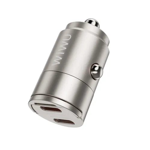WIWU WI-QC029 Nano Dual C 30W Fast Car Charger Compact & Powerful - Titanium