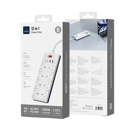 WiWU Wi-S009 3250W GaN 12in1 Power Strip - White
