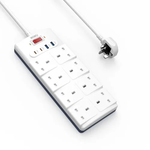 WiWU Wi-S009 PS842 20W GaN 12 in 1 Desktop Power Strip with USB C and AC Outlets