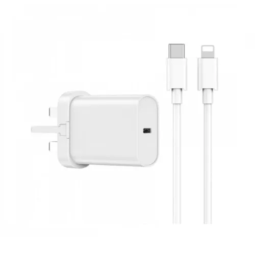 WiWU WI-U001 20W Quick 2 In 1 Type-C PD Fast Charger With Type-C To Lightning Cable
