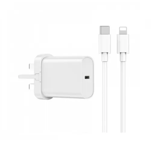 WiWU WI-U001 20W Quick 2 In 1 Type-C PD Fast Charger With Type-C To Lightning Cable