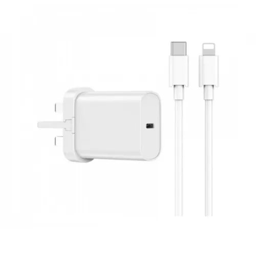 WiWU WI-U001 20W Quick 2 in 1 Type-C PD Fast Charger With Type-C to Lightning Cable