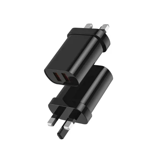 Wiwu WI-U003 Dual USB-A Fast Charger 3 Pin - Black