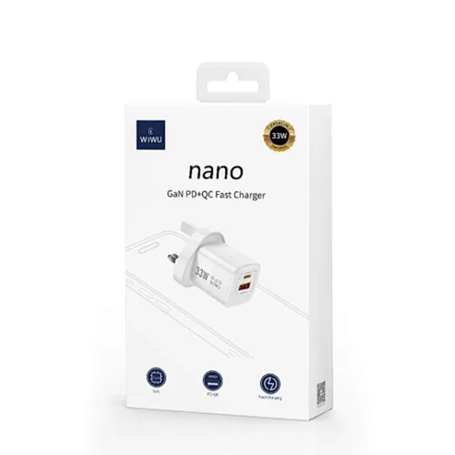 WiWU WI-U008 33W Nano GaN PD + QC Fast Charger