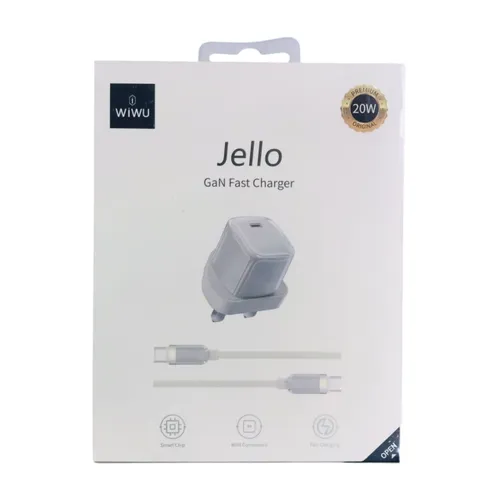Wiwu Wi-U016 Jello 20w Type-C to Type-C PD Gan Fast Charger Titanium