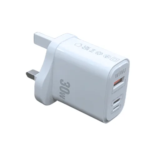 Wiwu WI-U021 SIC 30W PD+QC Fast Charger 3 Pin - White