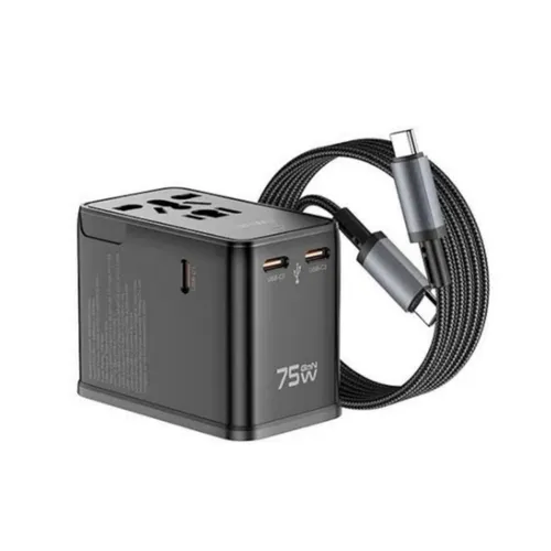 WiWU WI-UA015 75W GaN Universal Plug Adapter With Cable