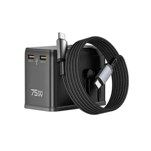 WiWU WI-UA015 75W GaN Universal Plug Adapter With Cable