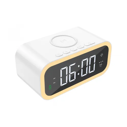 Wiwu Wi-W015 15W Wireless Charger With Digital Alarm Clock - White