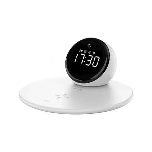WiWU Wi-W017 15W Wireless Charger with Digital Alarm Clock And Bluetooth Speaker