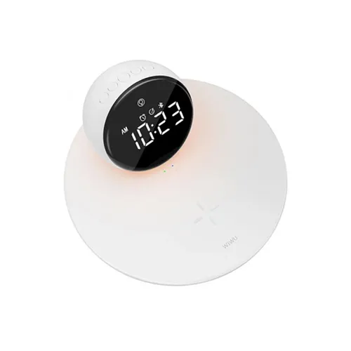 WiWU Wi-W017 Alarm Clock Portable Speaker with 15W Wireless Charger