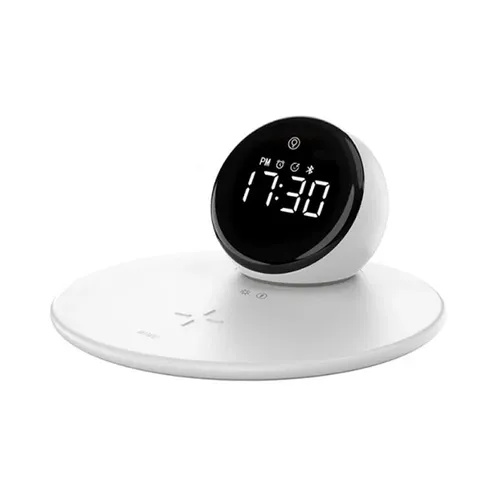 WiWU Wi-W017 Alarm Clock Portable Speaker with 15W Wireless Charger