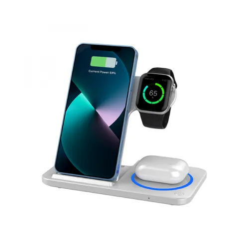 Wiwu Wi-W020 Foldable 15W 3 In 1 Wireless Charger