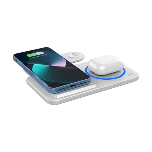 Wiwu Wi-W020 Foldable 15W 3 In 1 Wireless Charger