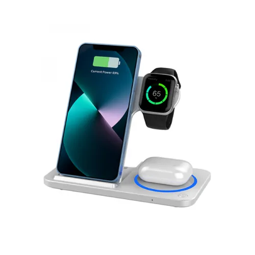 Wiwu Wi-W020 Foldable 15W 3 In 1 Wireless Charger