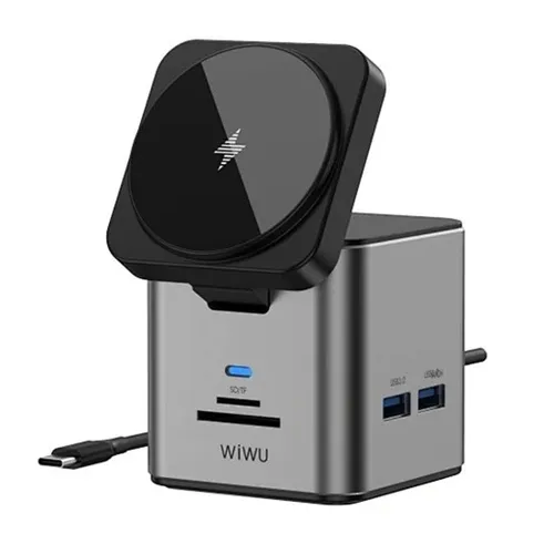WIWU Wi-W025 Cube Hub 9-in-1 15W Wireless Charger