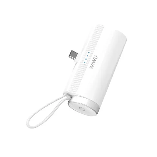 WiWU WI-W026 Capsule 5000mAh Mini Power Bank with Built-in USB-C Port and Wireless Watch Charger