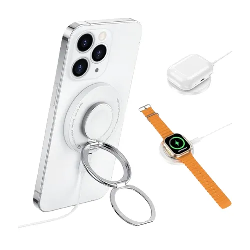 Wiwu WI-W027 3 in 1 Magnetic Wireless Charger - White