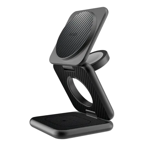 Wiwu WI-W035 Warrior 3 In 1 Wireless Charger Black