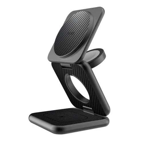 Wiwu WI-W035 Warrior 3 In 1 Wireless Charger Black