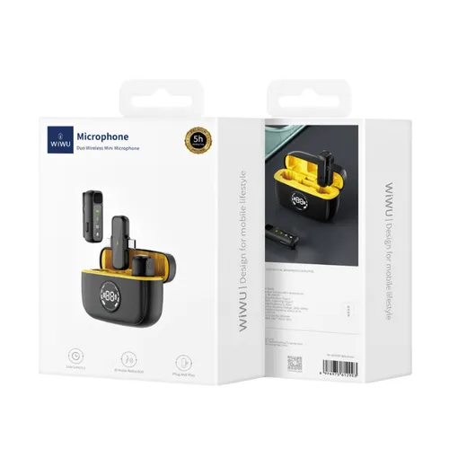 Wiwu Wi-WM003 Dual Wireless Mini Microphone With Type-C And Lightning Port
