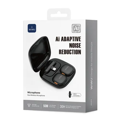 WiWU Wi-WM006 AI Duo Wireless Microphone Type-C – Black
