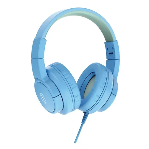 WiWU Wired Headphone for kids Comfortable PU leather Blue