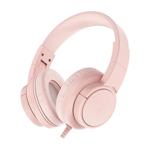 WiWU Wired Headphone for kids Comfortable PU leather Pink