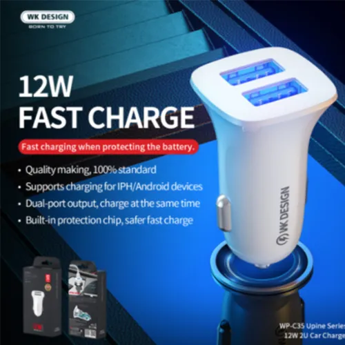 WK WP-C35 12W Upine Series Dual USB Car Charger