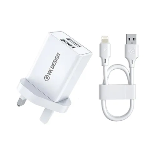 WK WP-U119 Upine Series 10W Dual USB Charger with USB to Lightning Cable
