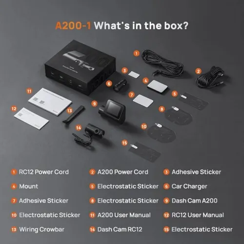 Xiaomi 70mai A200 Dash Cam with RC11 Rear Camera Set