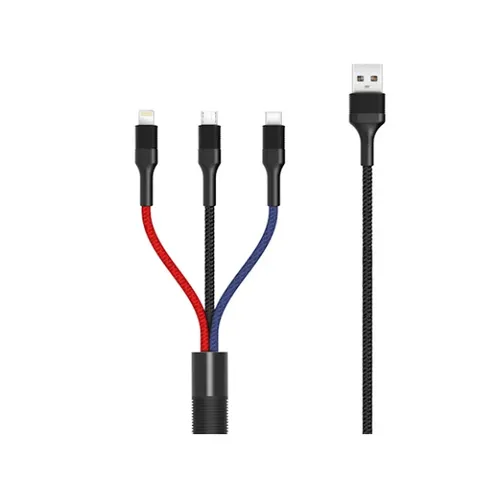 XO cable NB54 3in1 USB - Lightning + USB-C + microUSB 1,2 m 3A multicolor