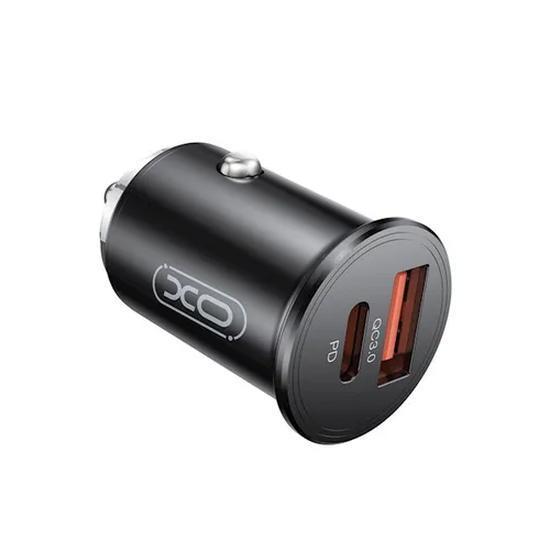 XO car charger CC43 PD QC 3.0 45W 1 USB 1 USB-C black