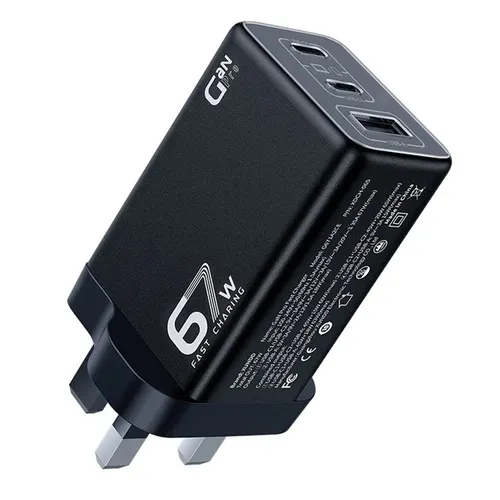 XUNDD XDCH-065 GaN Power Adapter Type-C+USB-A Dual Port Adapter