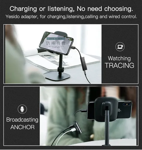 YESIDO Audio Adapter 3 In 1 Charging + Music Converter YAU13