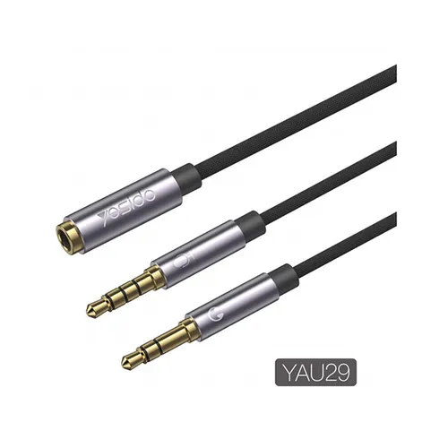 YESIDO Audio Splitter 3.5MM Female To Dual 3.5MM Female Microphone Headset Audio Cable YAU29