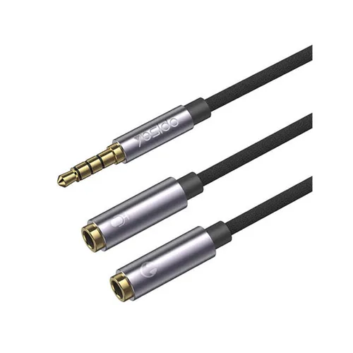 YESIDO Audio Splitter 3.5MM Male To Dual 3.5MM Female Microphone Headset Audio Cable YAU28