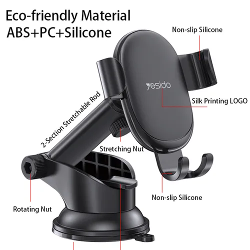 Yesido C120 Gravity Holder Suction Cup & Windshield Phone Holder
