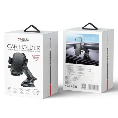 YESIDO C267 Suction Press Car Phone Mount Dashboard Phone Holder