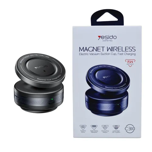 Yesido C310 Magnet Wireless Electric Vacuum Suction Cup 15W Wireless Charger